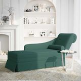 vidaXL - Chaise - longue - met - bolster&rechterarmleuning - fluweel - donkergroen