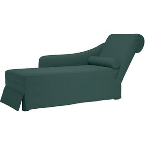 vidaXL Chaise longue met bolster&rechterarmleuning fluweel donkergroen