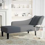 vidaXL - Chaise - longue - met - rechterarmleuning - fluweel - donkergrijs