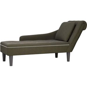 vidaXL - Chaise Longue - Kunstleer - Legergroen