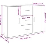 vidaXL Sideboard Braun Eichen-Optik 90,5x29,5x65 cm Holzwerkstoff