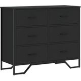 vidaXL Kommode Schwarz 91x35,5x74,5 cm Holzwerkstoff