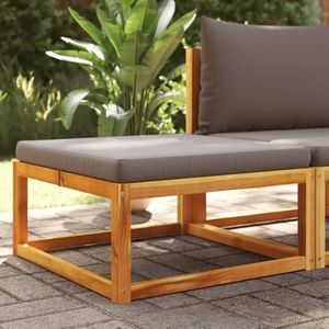 vidaXL - Tuinvoetenbank - met - kussenx65x29 - massief - acaciahout