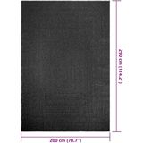 vidaXL - ZIZUR - Vloerkleed - Antraciet - Jute Look - 200x290cm