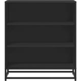 vidaXL Sideboard Schwarz 68x35x76 cm Holzwerkstoff und Metall