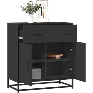 vidaXL Sideboard Schwarz 68x35x76 cm Holzwerkstoff