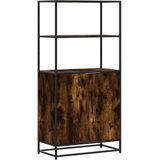 vidaXL Hoge kast 68x35x139cm bewerkt hout en metaal gerookt eikenkleur
