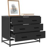 vidaXL - Ladekast - 70x41x56 - cm - bewerkt - hout - zwart