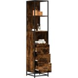 vidaXL Badschrank Räuchereiche 35x37,5x166 cm Holzwerkstoff