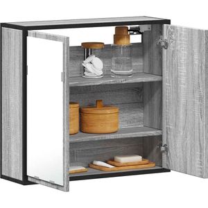 Bad-Spiegelschrank Grau Sonoma 65x20x60 cm Holzwerkstoff Vidaxl