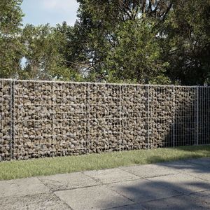 vidaXL Schanskorf 300x50x100 cm gegalvaniseerd ijzer zilverkleurig, schanskorfmuur, steenkorf schutting, gabion mand, schanskorf schutting