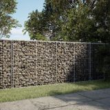 Gabione mit Deckel 200x100x100 cm Verzinktes Eisen Vidaxl