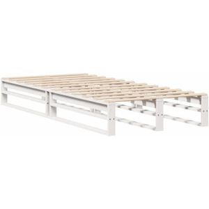 vidaXL - Bedframe - zonder - matras - massief - grenenhout - witx190 - cm