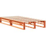 vidaXL - Bedframe - zonder - matras - massief - grenenhout - wasbruinx190 - cm