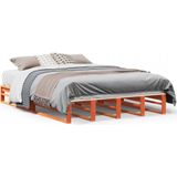 vidaXL Massivholzbett ohne Matratze Wachsbraun 120x190 cm Kiefernholz