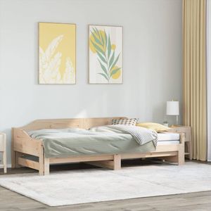 vidaXL - Slaapbank - met - onderschuifbed - 80x200 - cm - massief - grenenhout
