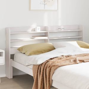 vidaXL Kopfteil mit Ablagen Weiß 150 cm Massivholz Kiefer