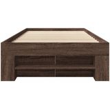 vidaXL Bedframe zonder matras bewerkt hout bruin eikenkleur 75x190 cm