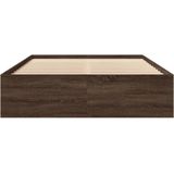 vidaXL Bedframe bewerkt hout bruin eikenkleur 135x190 cm