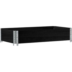 vidaXL - Palletopzetrand - 100x50 cm - Massief Grenenhout - Zwart