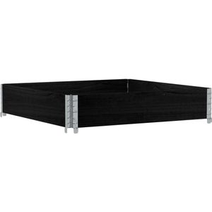 vidaXL - Palletopzetrand - Zwart - Massief Grenenhout - 100x100 cm