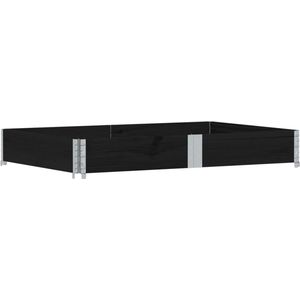vidaXL - Palletopzetrand - Massief Grenenhout - Zwart - Stapelbaar