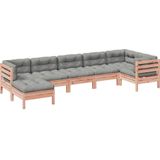 vidaXL - 7-delige - Loungeset - met - kussens - massief - douglas - vurenhout