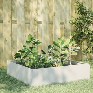 vidaXL - Plantenbak Verhoogd - 100x100x25 cm - Staal - Wit