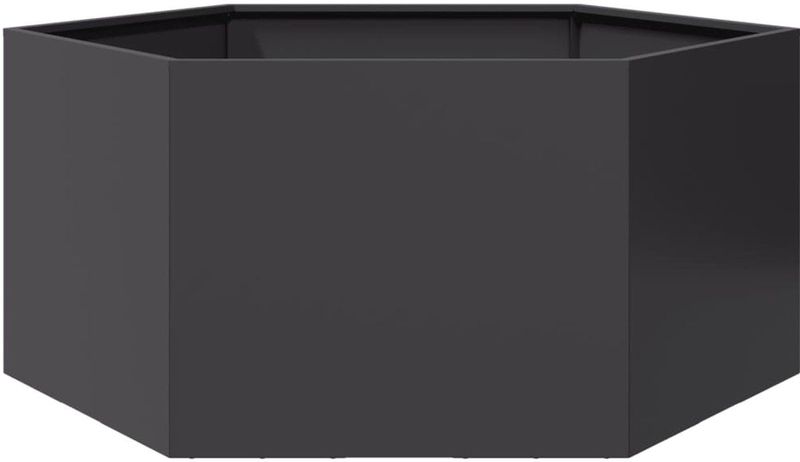 vidaXL Pflanzkübel Schwarz Sechseckig 104x90x45 Stahl