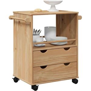 vidaXL - Keukentrolley - OTTAx45x80 - cm - massief - grenenhout