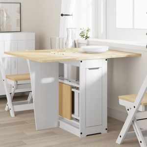 vidaXL - Eettafel Corona - Inklapbaar - Massief Grenenhout - Wit