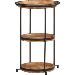 Arti - Bijzettafel - Ø55 cm - Massief Acaciahout - Industrieel Ontwerp