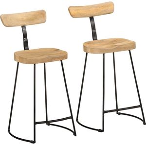 Vidaxl - Barhocker 2 Stk. 49x43x88 cm Mango Massivholz