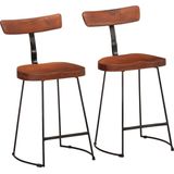 vidaXL - Barkrukken - 2 - st - 49x43x79 - cm - massief - mangohout