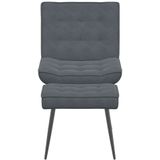 vidaXL Relaxsessel mit Hocker Dunkelgrau Samt