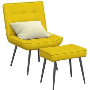 Relaxsessel mit Hocker Gelb Samt Vidaxl