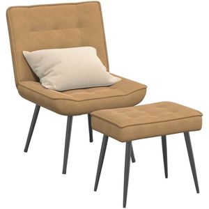 vidaXL Relaxsessel mit Hocker Braun Samt