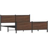 vidaXL - Bedframe - zonder - matras - metaal - bruin - eikenkleurig - 200x200 - cm