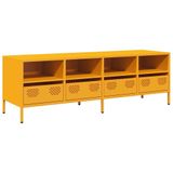 vidaXL - Tv-meubel - 135x39x43,5 - cm - koudgewalst - staal - mosterdgeel