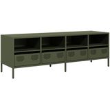 vidaXL - Tv-meubel - 135x39x43,5 - cm - koudgewalst - staal - olijfgroen