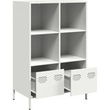 vidaXL Hoge kast 68x39x103,5 cm staal wit