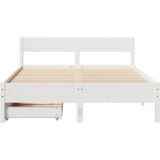 vidaXL Bedframe zonder matras massief grenenhout wit 140x190 cm