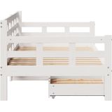 vidaXL - Slaapbank - met - lades - 90x200 - cm - massief - grenenhout - wit