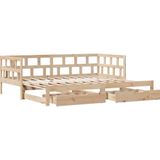 vidaXL Slaapbank met onderschuifbed en lades zonder matras 90x200 cm