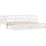 vidaXL Slaapbank met onderschuifbed/lades zonder matras 90x200 cm wit