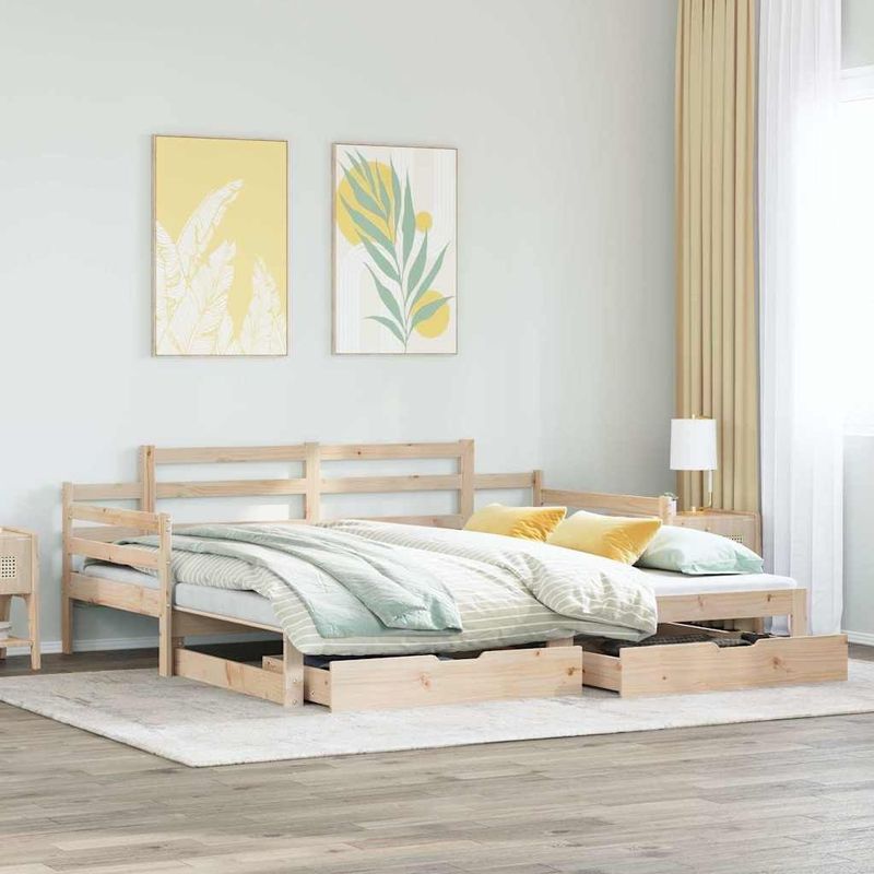 Tagesbett Ausziehbar mit Schubladen ohne Matratze 80x200 cm vidaXL