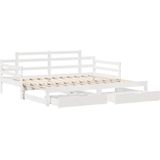 vidaXL Tagesbett Ausziehbar mit Schubladen ohne Matratze Weiß 80x200cm