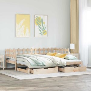 vidaXL Tagesbett Ausziehbar mit Schubladen ohne Matratze 90x200 cm