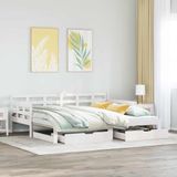 vidaXL Slaapbank met onderschuifbed/lades zonder matras 90x200 cm wit
