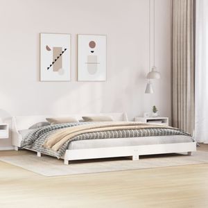 vidaXL Massivholzbett ohne Matratze Weiß 200x200 cm Kiefernholz